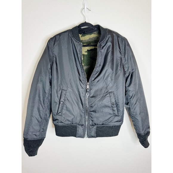 Alpha Industries L-2B Sherpa Reversible Camo and Black Flight Bomber Jacket - Picture 4 of 12